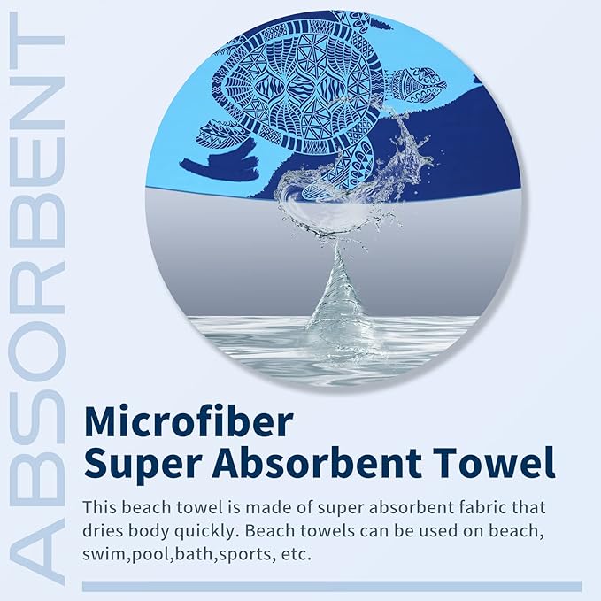 2 Pack Lightweight Thin Beach Towel Oversized 71"x32" Big Extra Large - Image 6