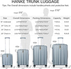 Hanke 20 Inch Carry On Suitcase PC Hardshell Luggage Top Open Aluminum Frame - Image 4