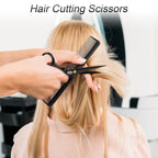 CIICII Hair Cutting Scissors Shears Kit, Professional Barber Haircut Scissors Set (6.7 Inch Hair Beard Hairdressing Trimming Haircutting Thinning Shears) for Men Women Hairdresser Home Salon (Black)