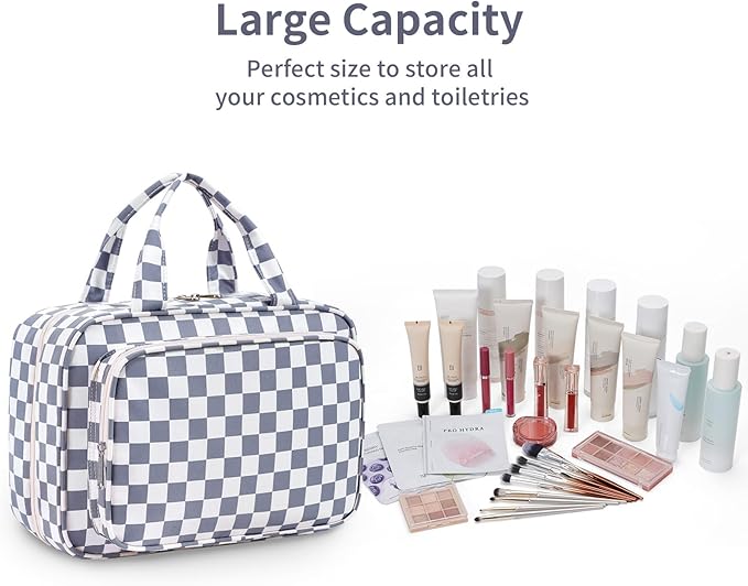 Narwey Travel Toiletry Bag for Women Large Hanging Makeup Bag Organizer - Image 6