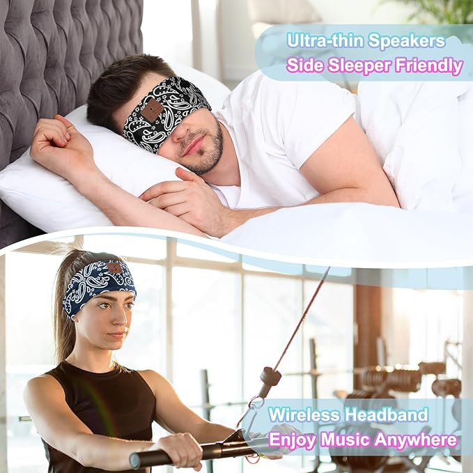 2-Pack Sleeping Headphones, Wireless Bluetooth Headband - Image 2
