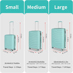 Lightweight Luggage with Spinner Wheels & YKK Zipper, 3-Piece Suitcase ABS+PC - Image 2
