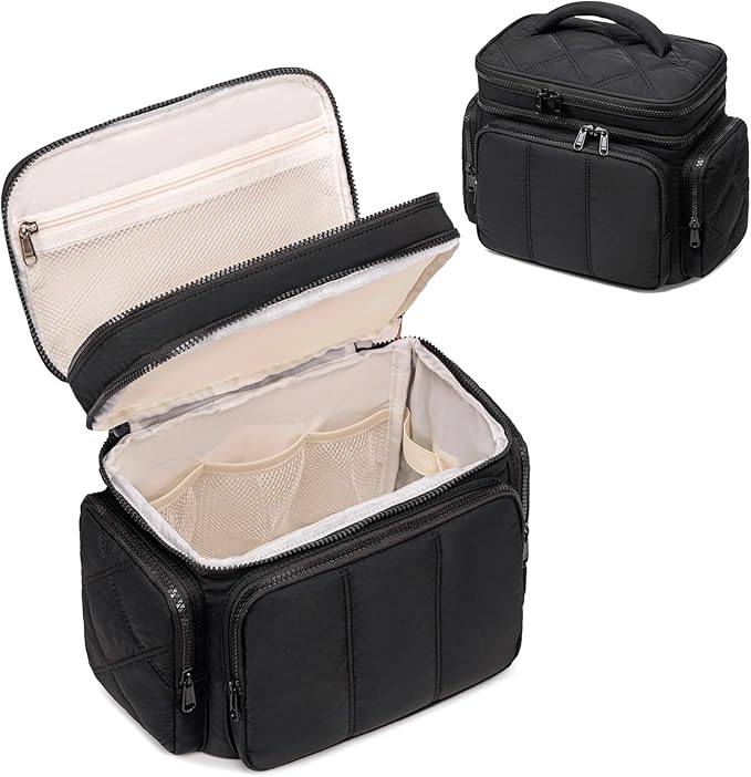 LEDAOU Toiletry Bag for Women, Quilted Travel Makeup Bag Organizer - Image 8