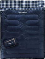 Double Sleeping Bag for Adults Machine Washable 2 Person Camping Sleeping Bag by WKFAMOUTCAMP