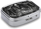 Metal 2 Compartment Pill Organizer Travel Friendly Portable Compact Pill Box - Image 3