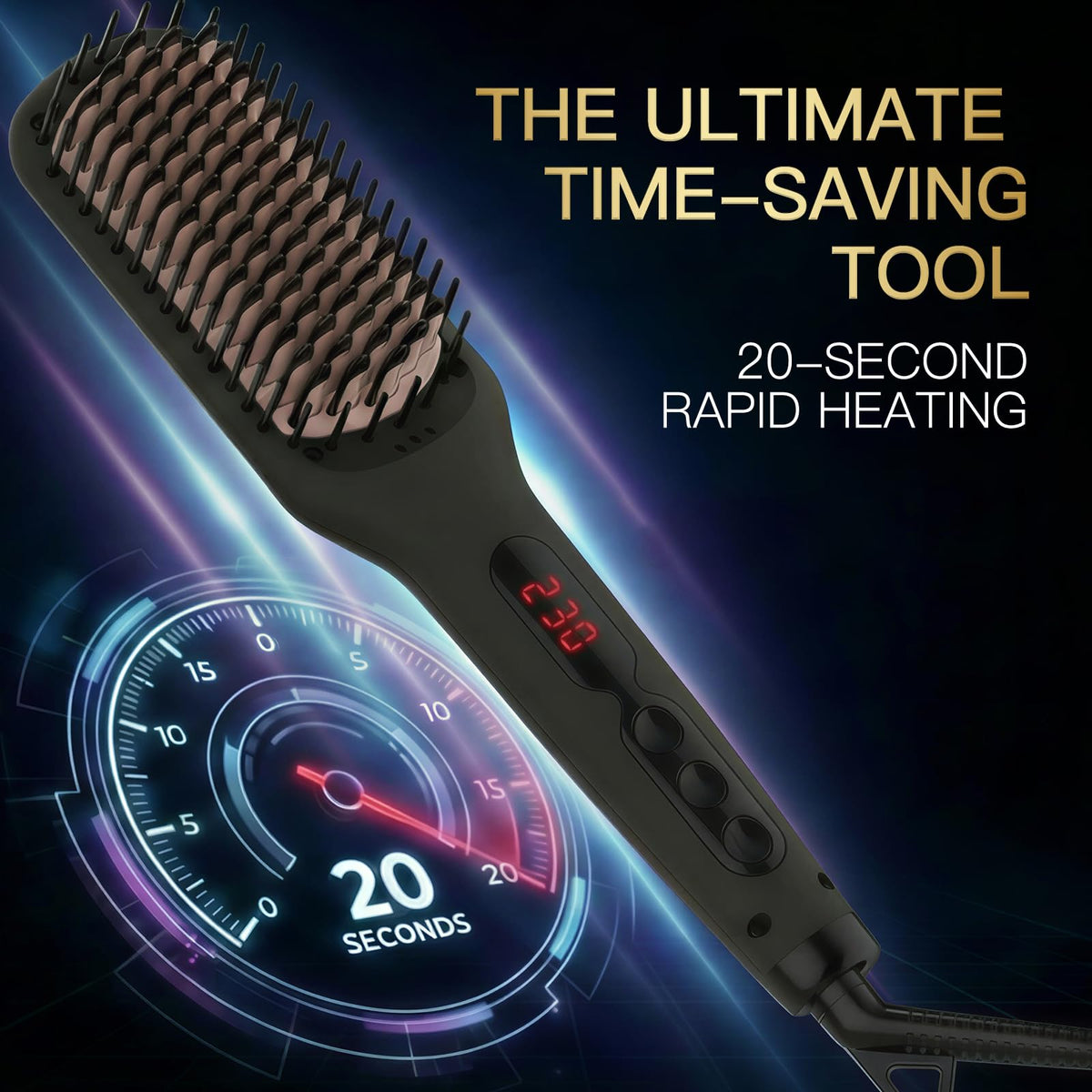 Black Ceramic Ionic Straightener Brush (Black)