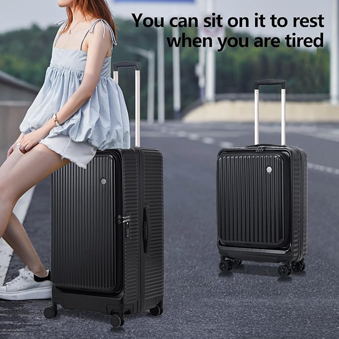 2 pieces 20/29 Aluminum Frame Carry On and Checked Luggage Set - Image 2