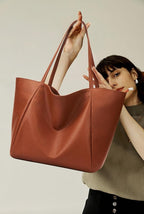 KALIDI Large Tote Bag Vegan Leather Casual Zipper Work Bag Weekender Hobo - Image 8