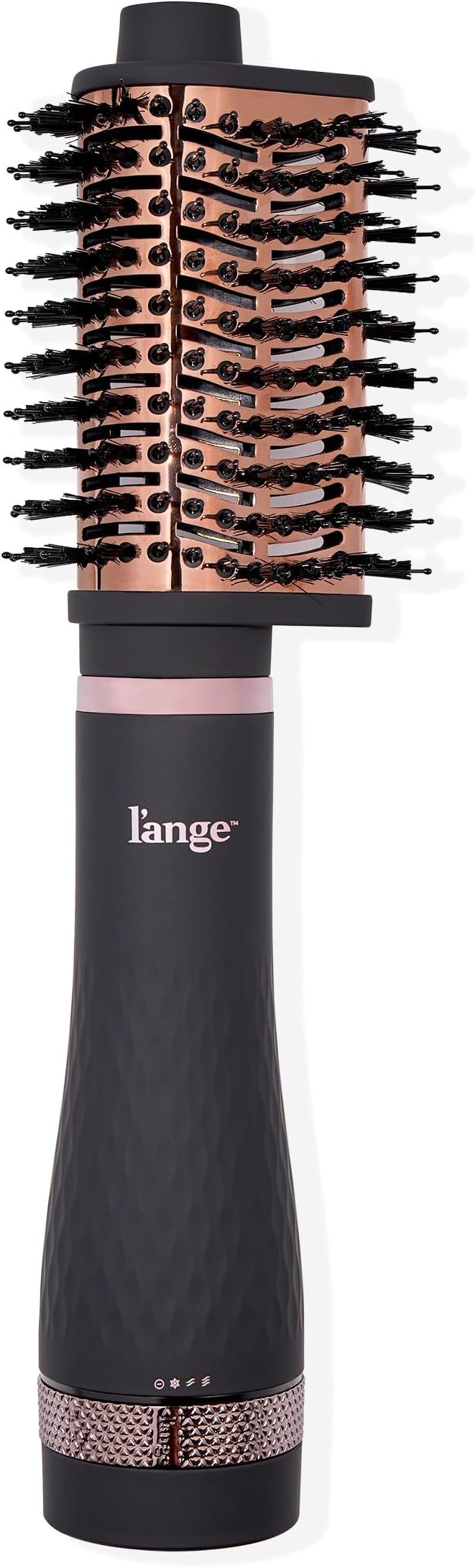 L'ANGE HAIR Multi-Volume Series Blow Dryer Brush | Interchangeable Hair Dryer Brush with Ionic Titanium Barrel for Smooth, Voluminous Styling | Black - Teardrop 65mm