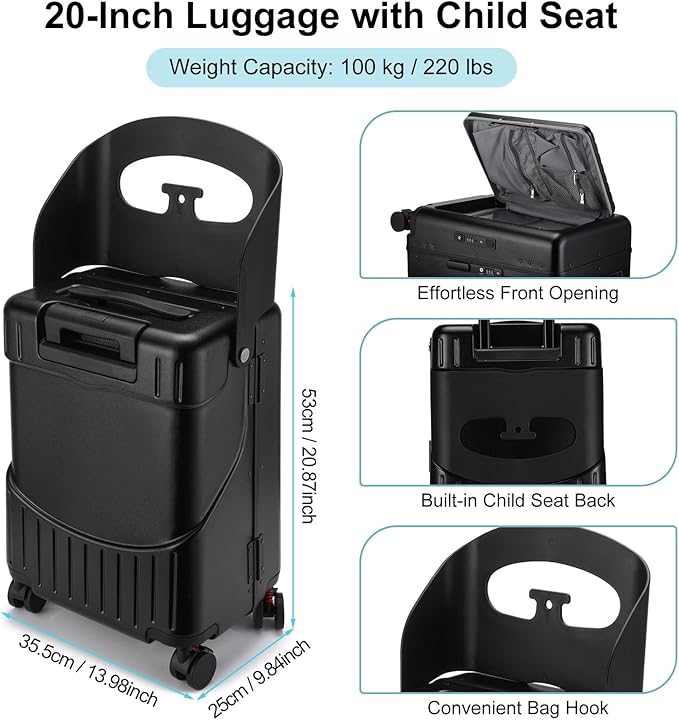 20 Inch Ride on Luggage with Seat - Image 3
