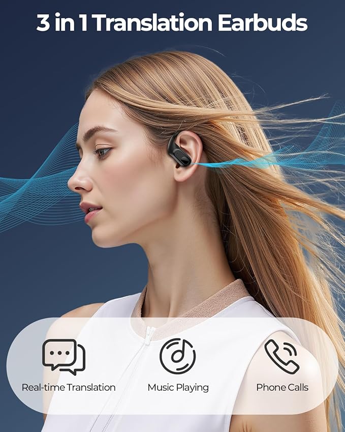 AI Translation Earbuds Real Time, 164 Language Translator Earbuds, 96H Playtime - Image 4