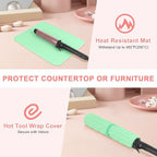 AMIJEAL Oversize Silicone Heat Resistant Mat for Hair Tools, Curling Iron Mat, Hot Tools Holder, Portable Flat Iron Hair Straightener Pad Cover for Travel Vanity Salon(14.2" x 11.0")