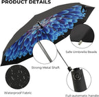 Compact Inverted Travel Umbrella, Automatic Open Close, 9-Rib 46 Inch Windproof - Image 2