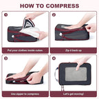 7 Set Compression Packing Cubes Packing Organizer - Image 7