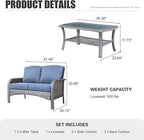 HOOOWOOO Patio Furniture Set, Outdoor High Back Loveseat Set, All Weather - Image 6