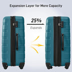 Merax Luggage sets of 13 Piece 16 20 20 28 IN Carry on Luggage Hard Case Green - Image 2