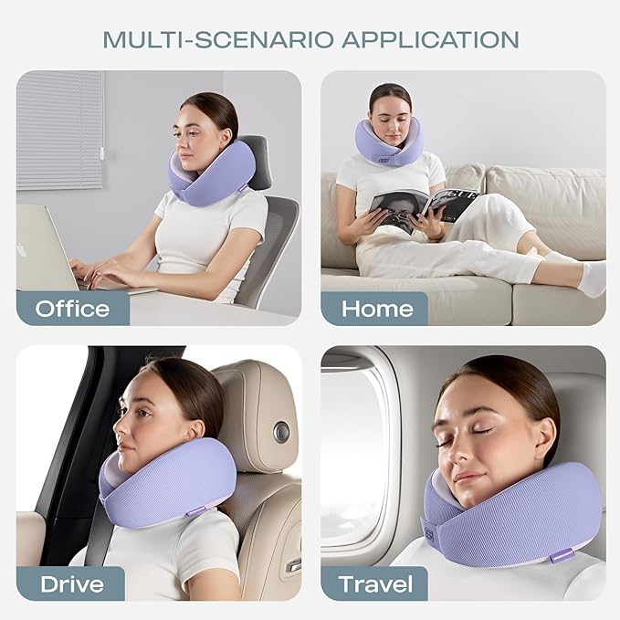 Skechers Women's Memory Foam Neck Pillow, Comfortable & Breathable Travel Pillow - Image 7