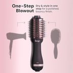 L'ANGE HAIR Le Volume 2-in-1 Titanium Blow Dryer Brush | Frizz Control Blowout Hair Dryer Brush For Drying And Straightening | Volumizing Hot Air Styler For All Hairstyles | Oval Barrel | Black - 75mm