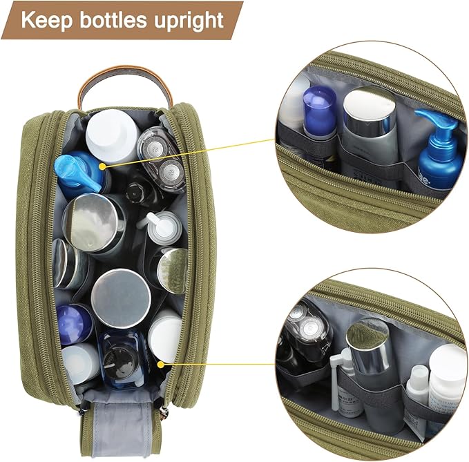 BAGSMART Toiletry Bag for Men, Canvas Travel Toiletry Organizer Dopp Kit - Image 6