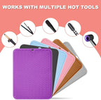 Oversize Silicone Heat Resistant Mat for Curling Irons, Hair Straighteners, Flat Irons and Hot Hair Styling Tools, Portable Wrap Pad Cover for Vanity, Travel, Salon(14.2" x 11.0")