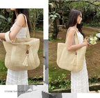 Straw Beach Bags for Women Woven Beach Tote Bag Casual Boho Large Shoulder - Image 7