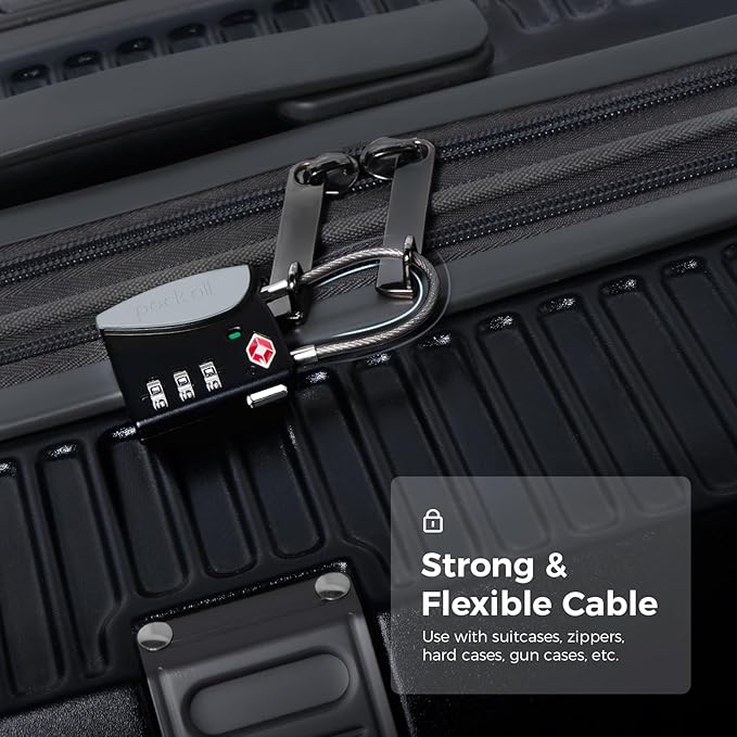 pack all TSA Approved Cable Luggage Locks, 3 Digit Combination Padlocks - Image 3