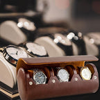 MR.OKAY 3 Watch Travel Case- Classic Leather Watch Case - Image 5