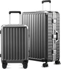LUGGEX Luggage Sets with Spinner Wheels, 2 Piece Aluminum Frame Zipperless by LuggeXLUGGAGE