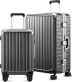 LUGGEX Luggage Sets with Spinner Wheels, 2 Piece Aluminum Frame Zipperless by LuggeXLUGGAGE