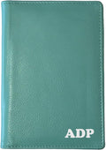 Personalized Monogrammed Turquoise Leather RFID Passport Wallet by 123CheapChecks
