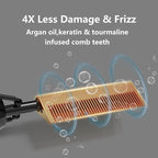 Dan Technology 500℉ hot Comb,60 Min Auto-Off Hair Straightener Comb,7 Temperatures Adjustable Ceramic hot Comb,Electric Pressing Comb for Natural Black Hair