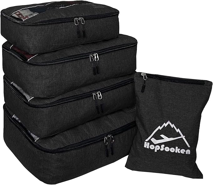 5 Set Packing Cubes for Travel Large Suitcase Luggage Organizer Bags Travel by HOPSOOKEN