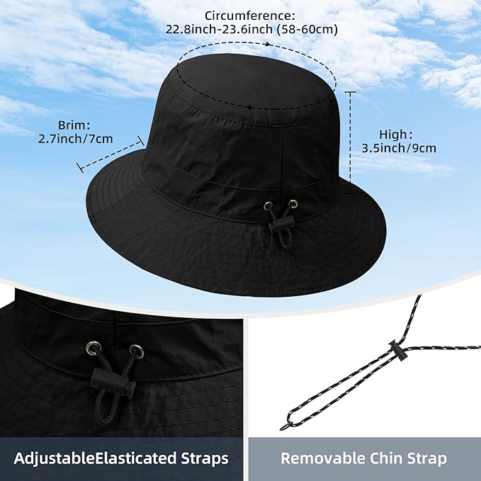 Durio Waterproof Bucket Hats for Woman UPF 50+ Sun Hat UV Protection Packable - Image 3