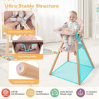 HONEY JOY Baby High Chair, 6 In 1 Convertible Wooden Highchair - Image 6