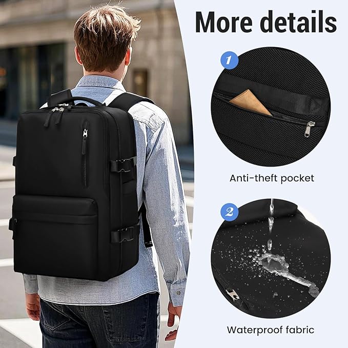 Expandable Travel Backpack Women Men, Carry On Backpack - Image 5
