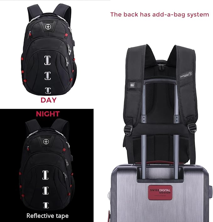 Swissdigital Design Travel Laptop Backpack, College Backpack - Image 7