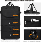 Foldable Travel Bag with Wheels, Extendable Tote Bag, Roller Expandable Luggage - Image 7