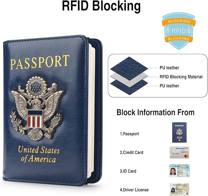 Passport Holder for Travel Passport Cover for Men Passport Wallet Case - Image 2