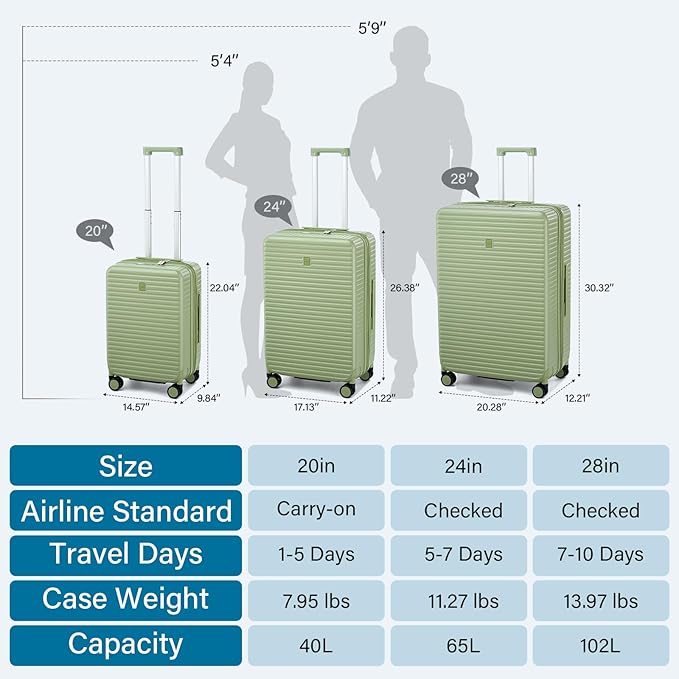 Hard Shell Suitcases Travel Expandable Luggage, 24 Inch Check in Luggage - Image 5