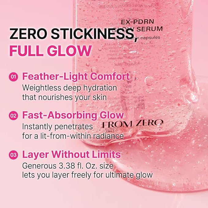 FROM ZERO EX-PDRN Glow-Lock Duo｜Capsule Serum and Velvet Cream｜Ginseng Exoxome, Broccoli PDRN, 3X Collagen, Crystal Ceramide｜Korean Glass Skin｜Gift for Girlfriend