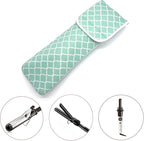 Wanty Hair Straighteners Case with Fastener - Neoprene Curling Iron Holder Flat Iron Curling Wand Travel Cover Case Bag PouchShield Curling Iron Cover - Flat Iron Travel Pouch (Green)