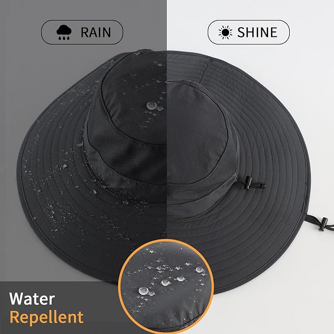 Home Prefer UPF50+ Mens Sun Hat Wide Brim Fishing Hat Foldable Large Brim UV - Image 6