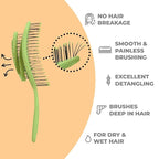 Ninabella Detangle Hair Brush for Women & Men - Does not Pull - Straightening Brushes for Straight & Curly Hair - Unique Spiral Detangling Hairbrush - Lime Green