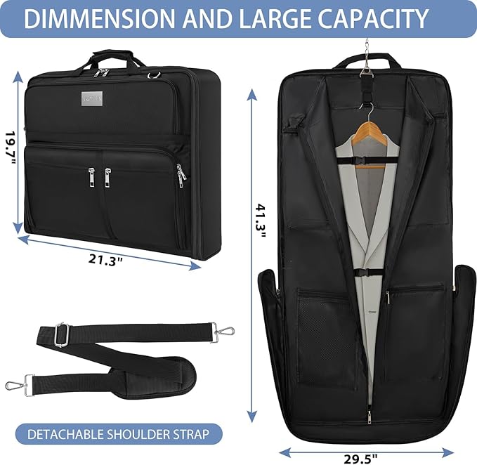 AKOZLIN Travel Luggage Garment Bag Foldable Hanging Suit Bag - Image 3
