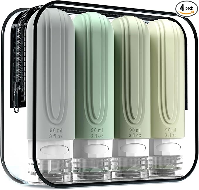Travel Bottles for Toiletries, Tsa Approved 3oz Travel Size Containers BPA Free by Mrsdry