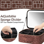Makeup Travel Train Case with Mirror LED Light 3 Adjustable Brightness Large - Image 4