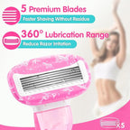 DreamGenius Travel Razors for Women Include 1 Handle and 5 Cartridges, Extra - Image 2