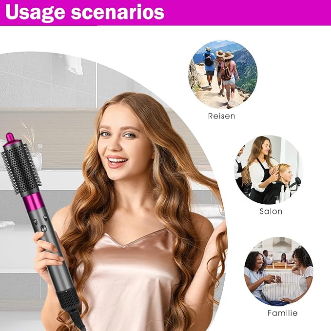 Round Volumizing Brush Attachment for Airwrap, Oval Shape, Hair Styling Tool,Gold