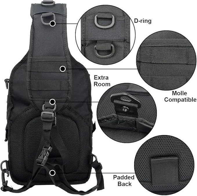 hopopower Tactical Sling Bag Pack Military Rover Shoulder Backpack EDC Assault - Image 4