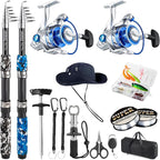 Fishing Pole Combo, 6.9ft Telescopic Rods Set, Collapsible Fishing Rods 2PCS by Tripquips